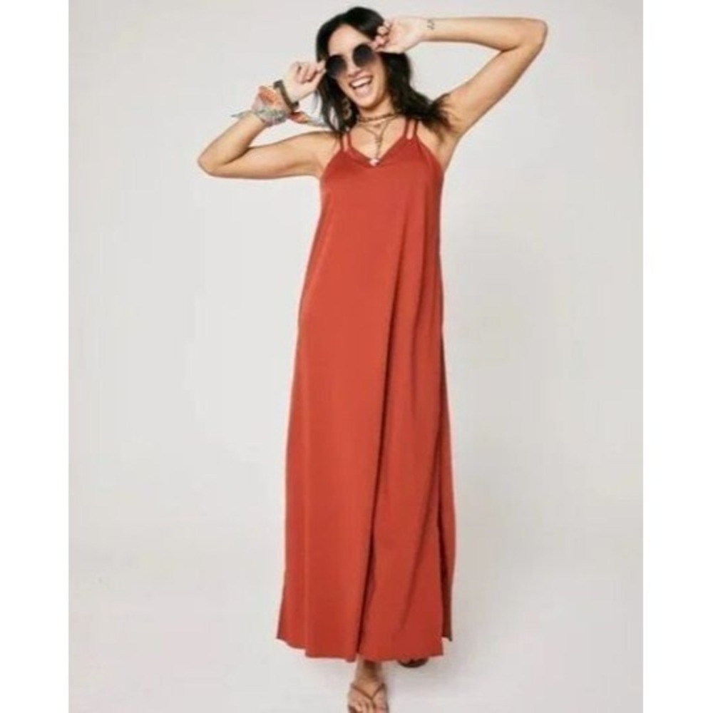 Shebird The Savannah Strappy maxi bra Dress Size 22 Terracotta Bamboo